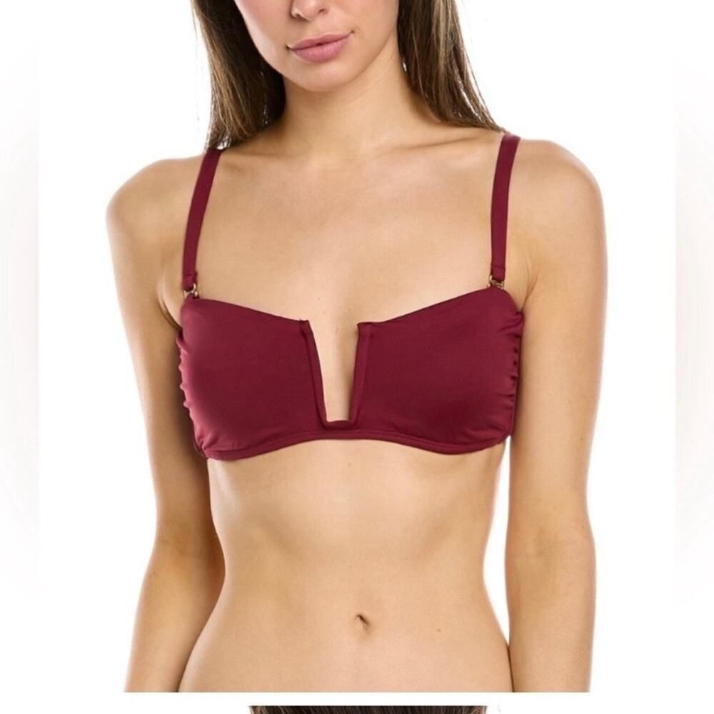 NWT Andie Bordeaux Red Cartagena Swimsuit Top‎ Size Large
